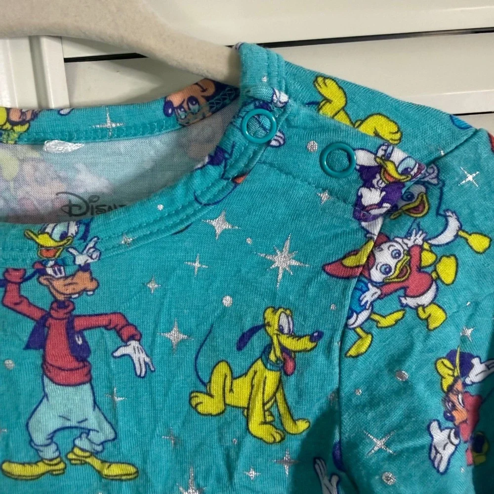 Posh Peanut Disney 100 Mickey Bamboo Viscose Ruffle twirl Bodysuit Dress 6-12M